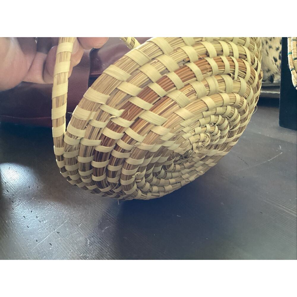 Gullah South Carolina Charleston Sweetgrass Basket Double Handle - Picture 6 of 11